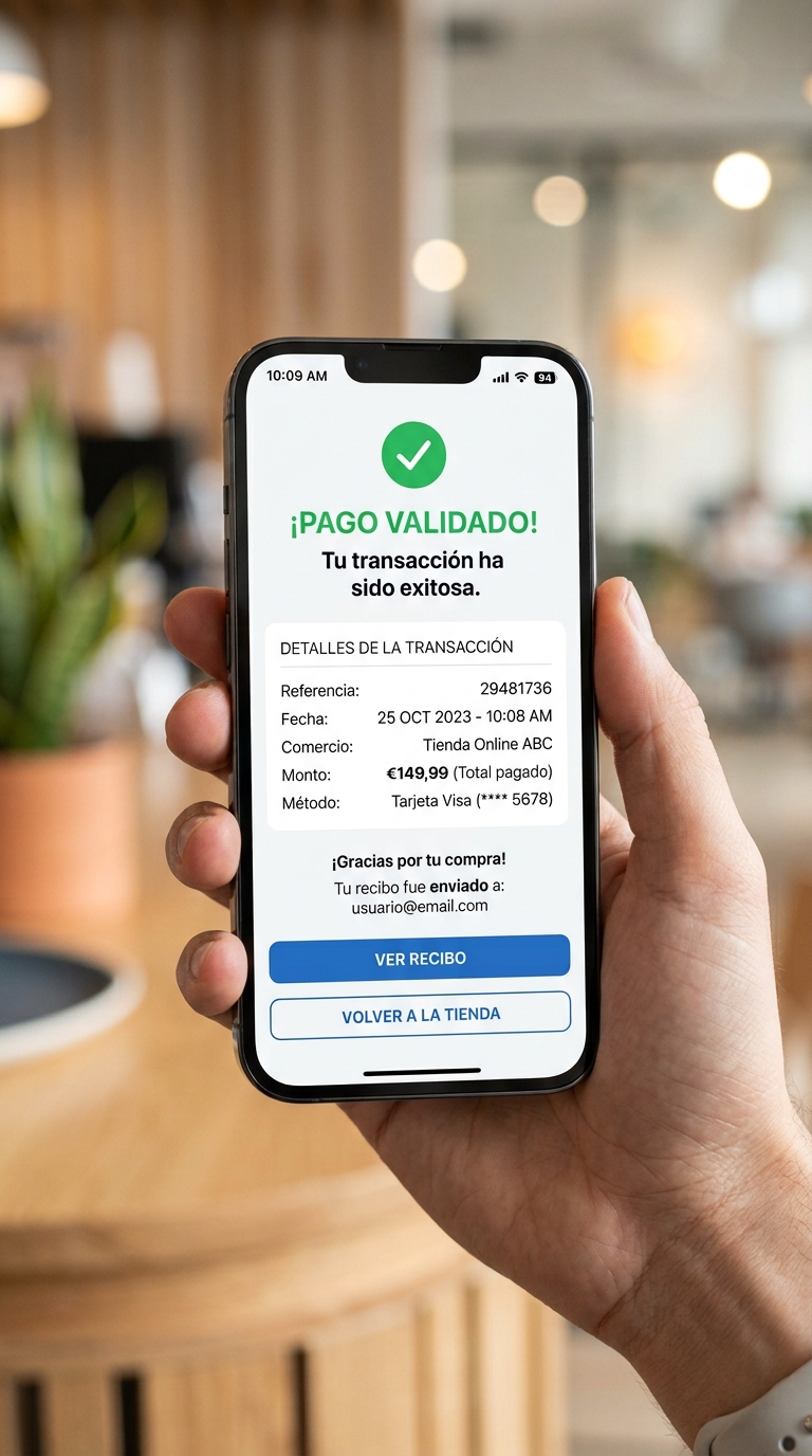 Caja Segura muestra pago validado